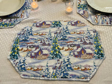 Load image into Gallery viewer, Glittery Blue Village Placemat Sets
