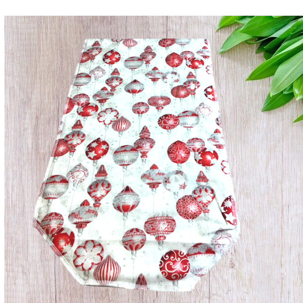 Red and Silver Ornament Table Runners