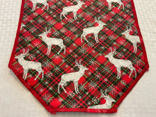 Load image into Gallery viewer, Red Plaid With Reindeer and Snowflake Table Runners

