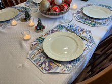 Load image into Gallery viewer, Glittery Blue Village Placemat Sets
