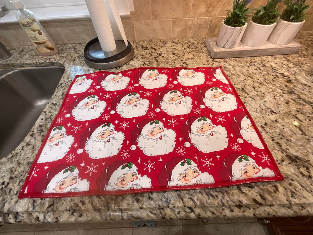 Santa Face Dish Drying Mats