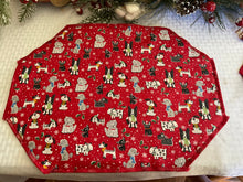 Load image into Gallery viewer, Red Sparkly Christmas Doggie Placemat Sets
