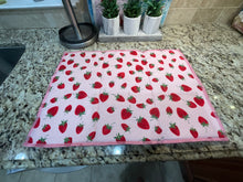 Load image into Gallery viewer, Sweet Red Strawberry Dish Drying Mat
