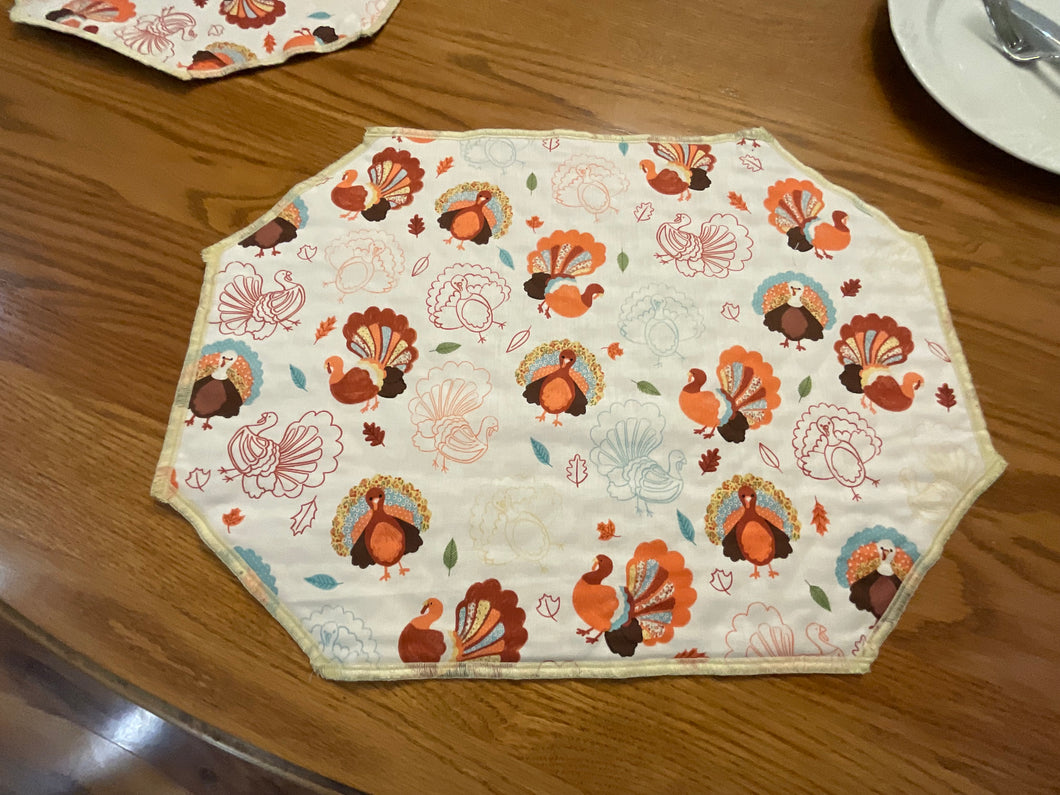 Pastel Turkey Placemat Sets