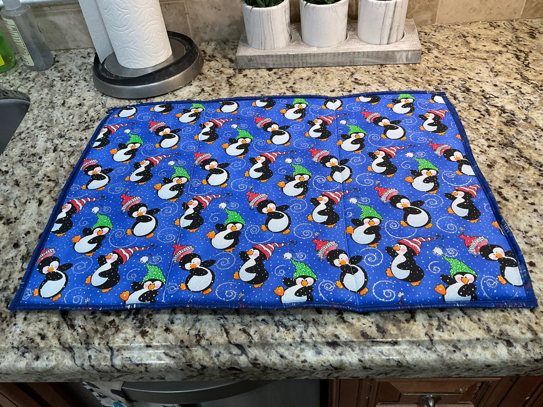 Christmas Penguin Dish Drying Mats