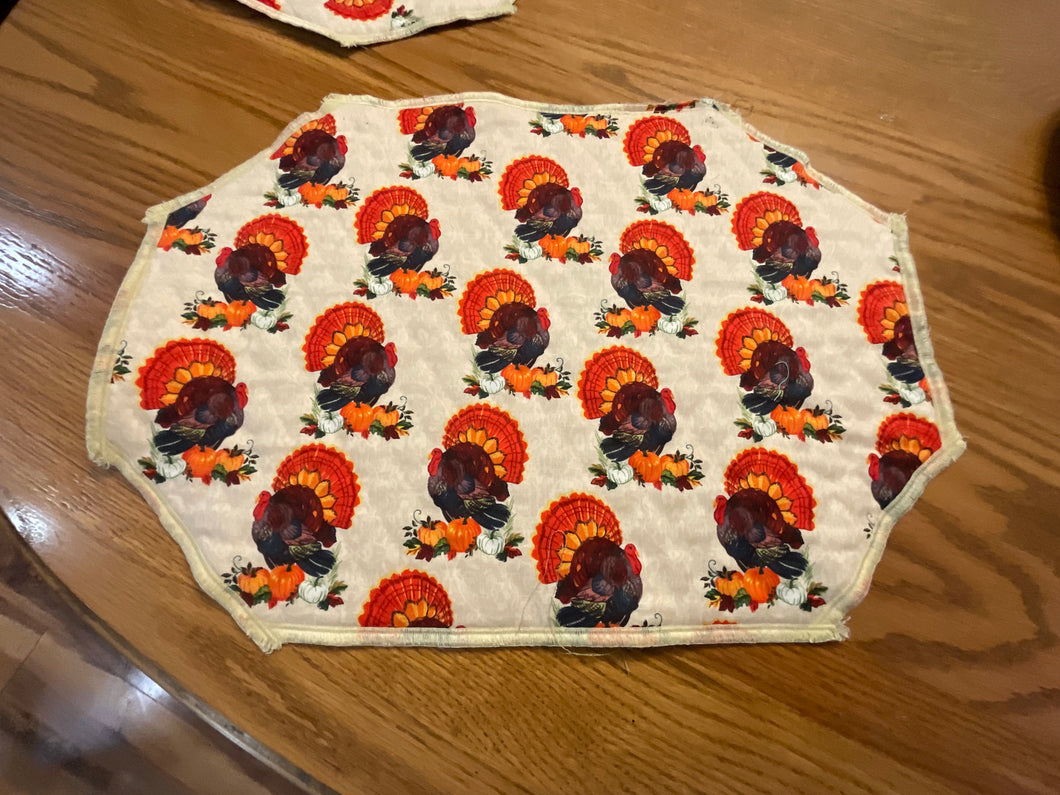 Colorful Turkey Placemat Sets