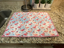 Load image into Gallery viewer, Christmas Flamingo Dish Drying Mats
