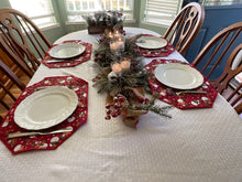 Load image into Gallery viewer, Snowmen in Red Placemat Sets
