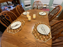 Load image into Gallery viewer, Turkeys on Brown Placemat Sets
