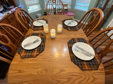 Load image into Gallery viewer, Fall themed Brown Plaid Placemat Sets
