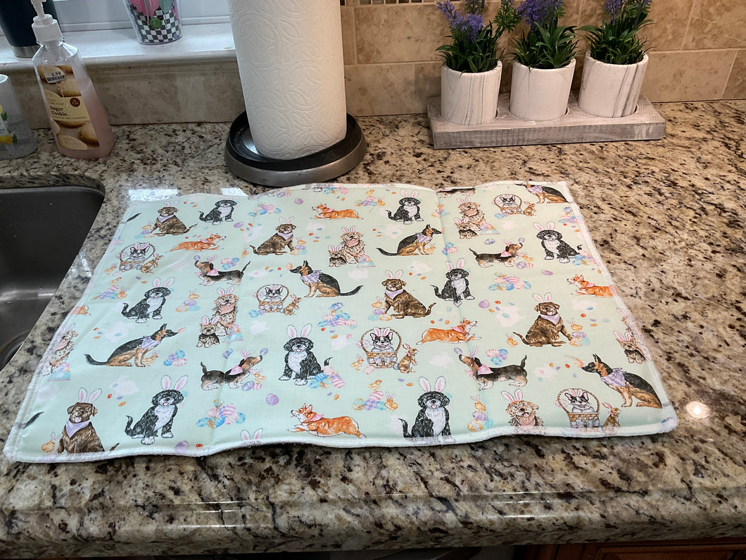 Easter Puppies Dish Drying Mats