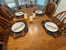 Load image into Gallery viewer, Fall themed Brown Plaid Placemat Sets
