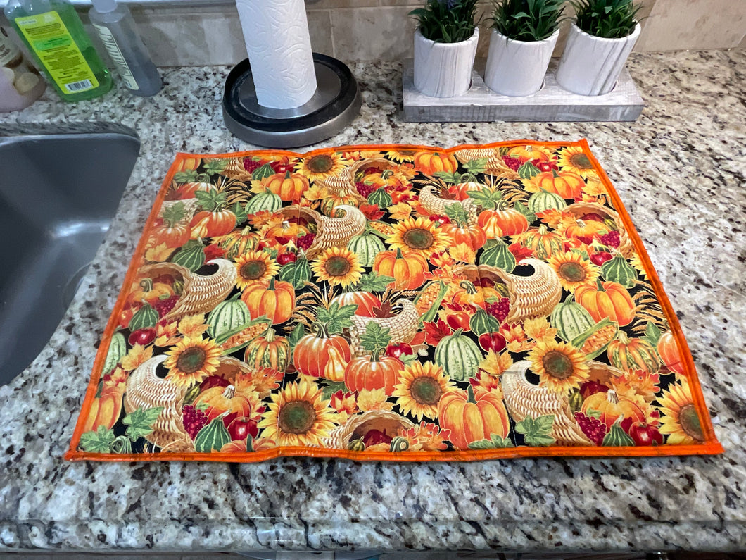 Pumpkin Harvest Dish Drying Mats