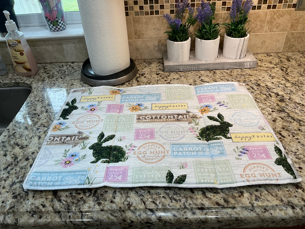 Easter Cottontail Dish Drying Mats