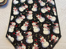 Load image into Gallery viewer, Snowmen on Black Table Runner
