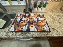 Load image into Gallery viewer, Chicken and Sunflower Dish Drying Mats
