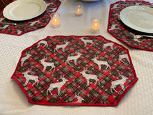 Load image into Gallery viewer, Red Plaid Check Reindeer with Snowflakes

