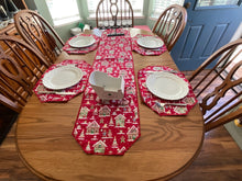 Load image into Gallery viewer, Red Ginger Bread House Table Runner
