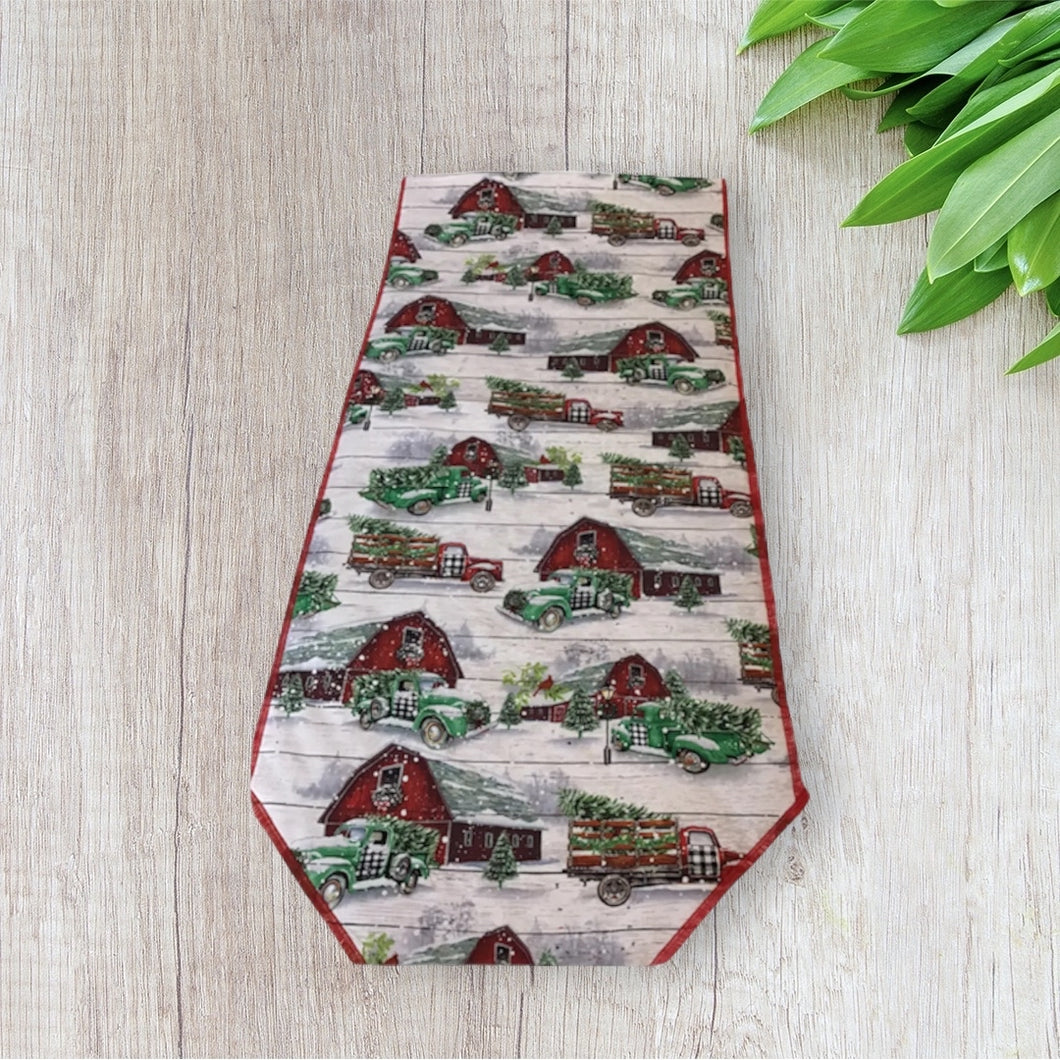 Red and Green Truck  Table Runners