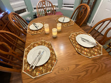 Load image into Gallery viewer, Turkeys on Brown Placemat Sets
