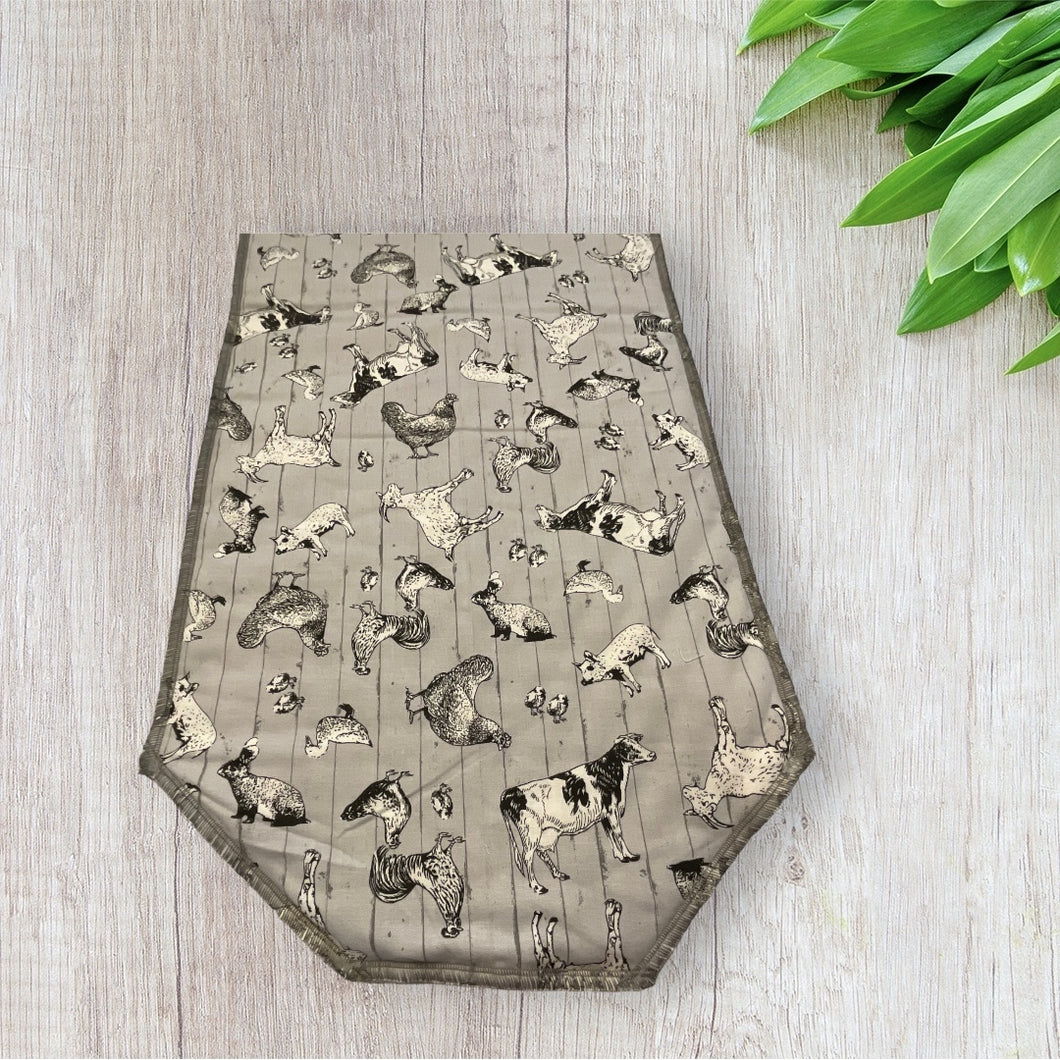 Farm Animals on Gray Table Runners