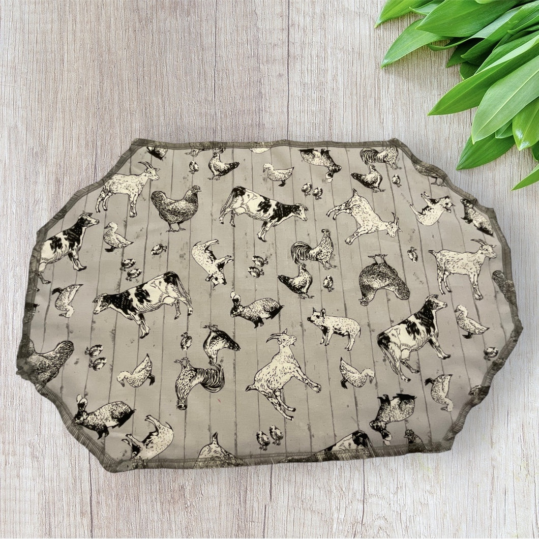 Farm Animals on Gray Placemat Sets