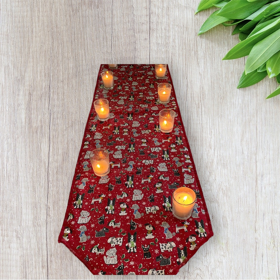 Sparkle Red Christmas Doggie Table Runner