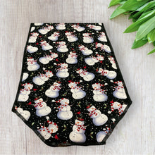 Load image into Gallery viewer, Snowmen on Black Table Runner
