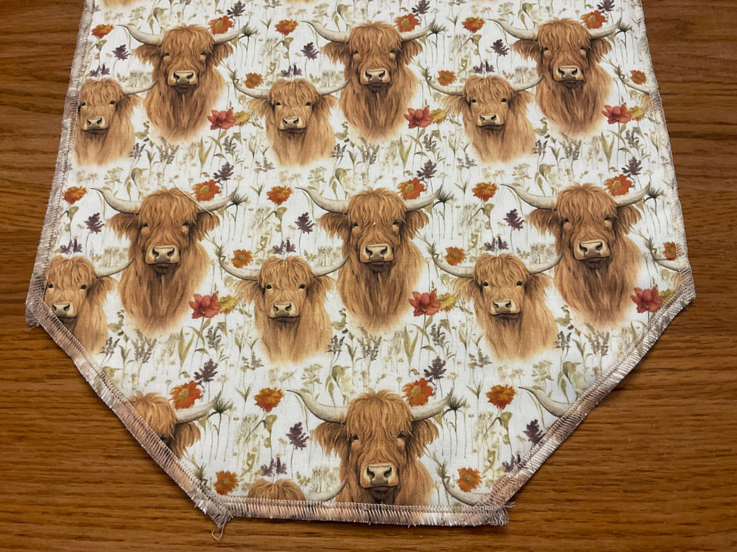 Highland Cows on Beige Table Runners