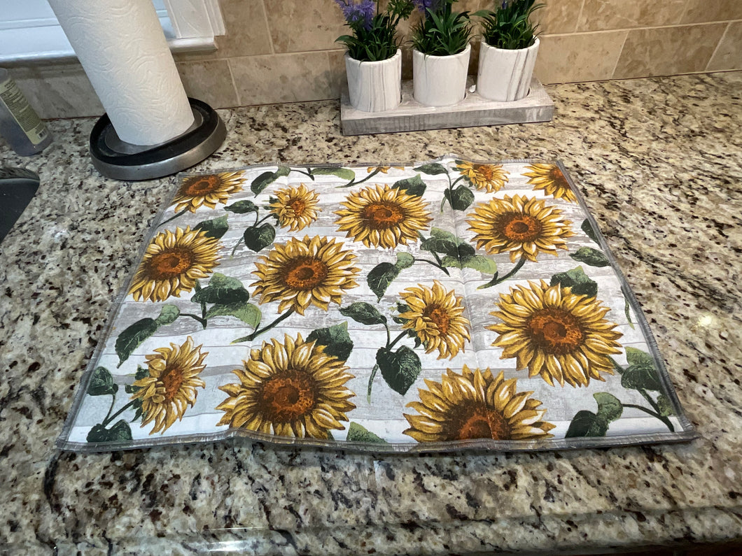 Sunflower Decor Dish Drying Mats