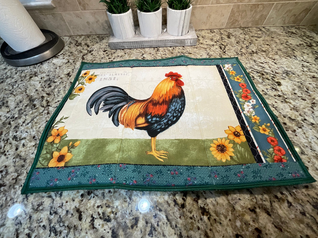 Rooster Dish Drying Mats