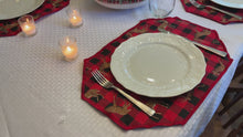 Load and play video in Gallery viewer, Red Buffalo Check Reindeer Placemat Sers
