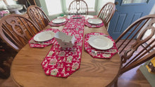 Load and play video in Gallery viewer, Red Ginger Bread House Table Runner
