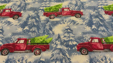 Load and play video in Gallery viewer, Red Trucks with Blue Background Placemat Sets
