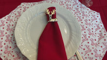 Load and play video in Gallery viewer, Red Reindeer Placemat Set

