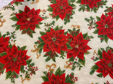 Load image into Gallery viewer, Poinsettia with Beige Background Placemat Set
