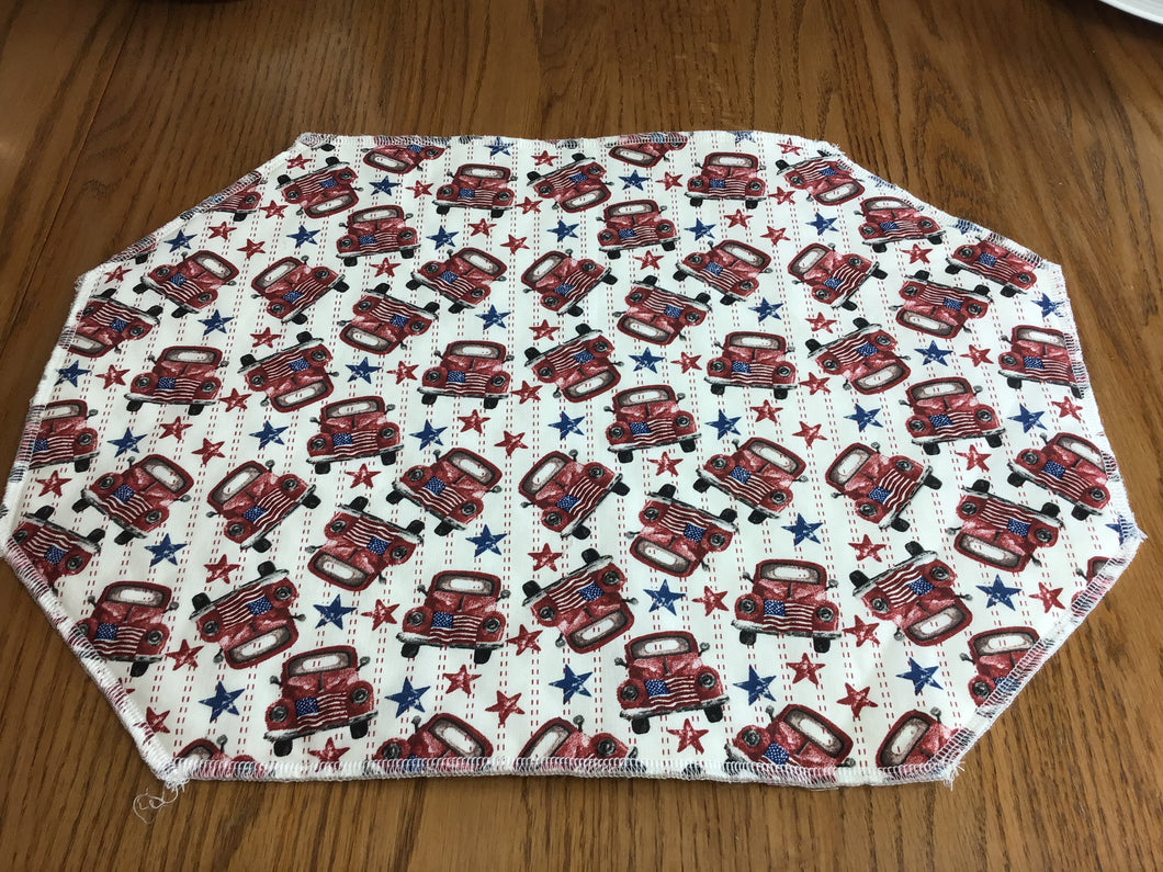 Patriotic Red Truck Placemat Sets