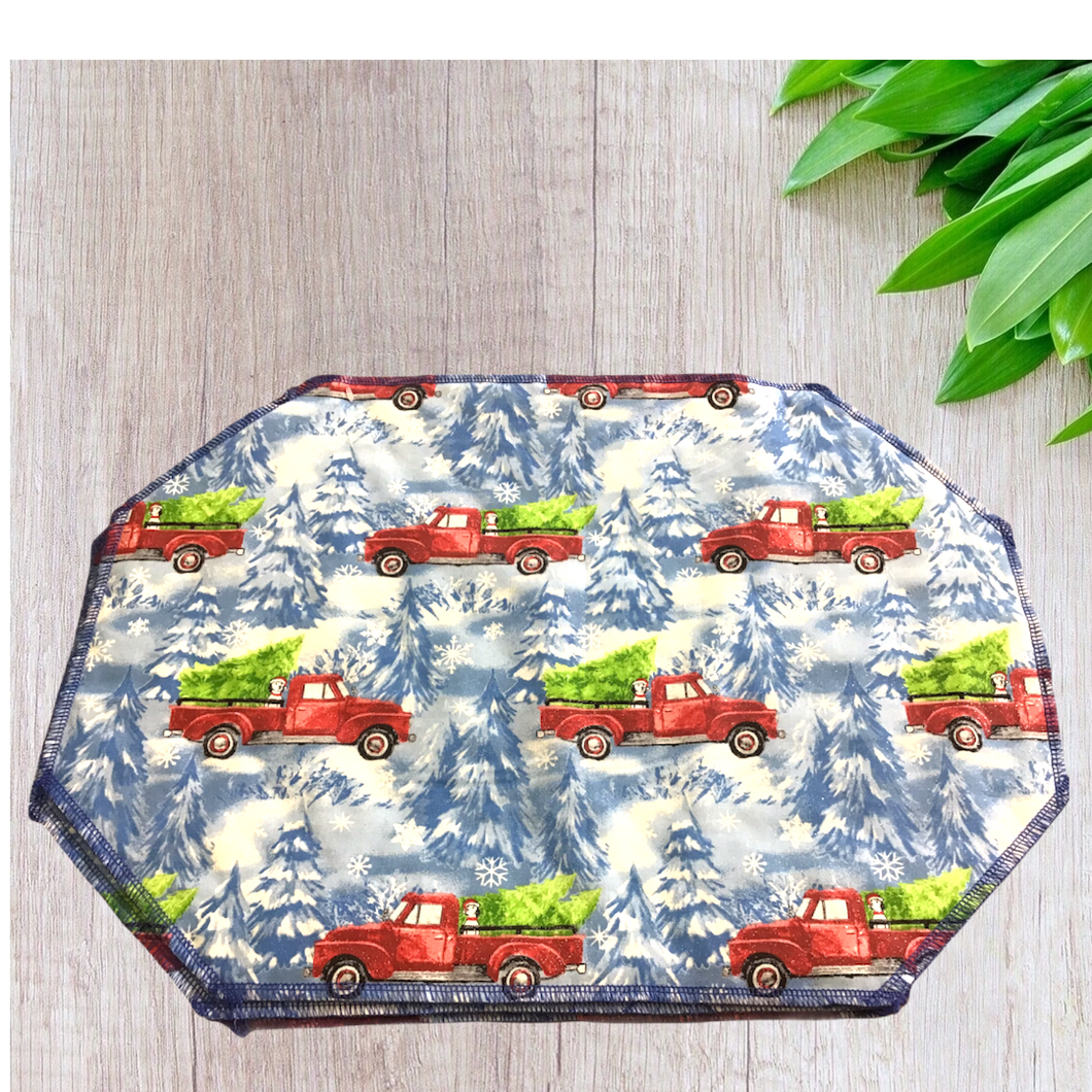 Red Trucks with Blue Background Placemat Sets