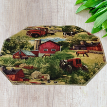 Load image into Gallery viewer, Red Trucks, Barns and Horses Placemat Sets
