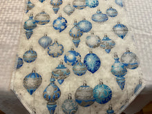 Load image into Gallery viewer, Blue and Silver Ornament Table Runner
