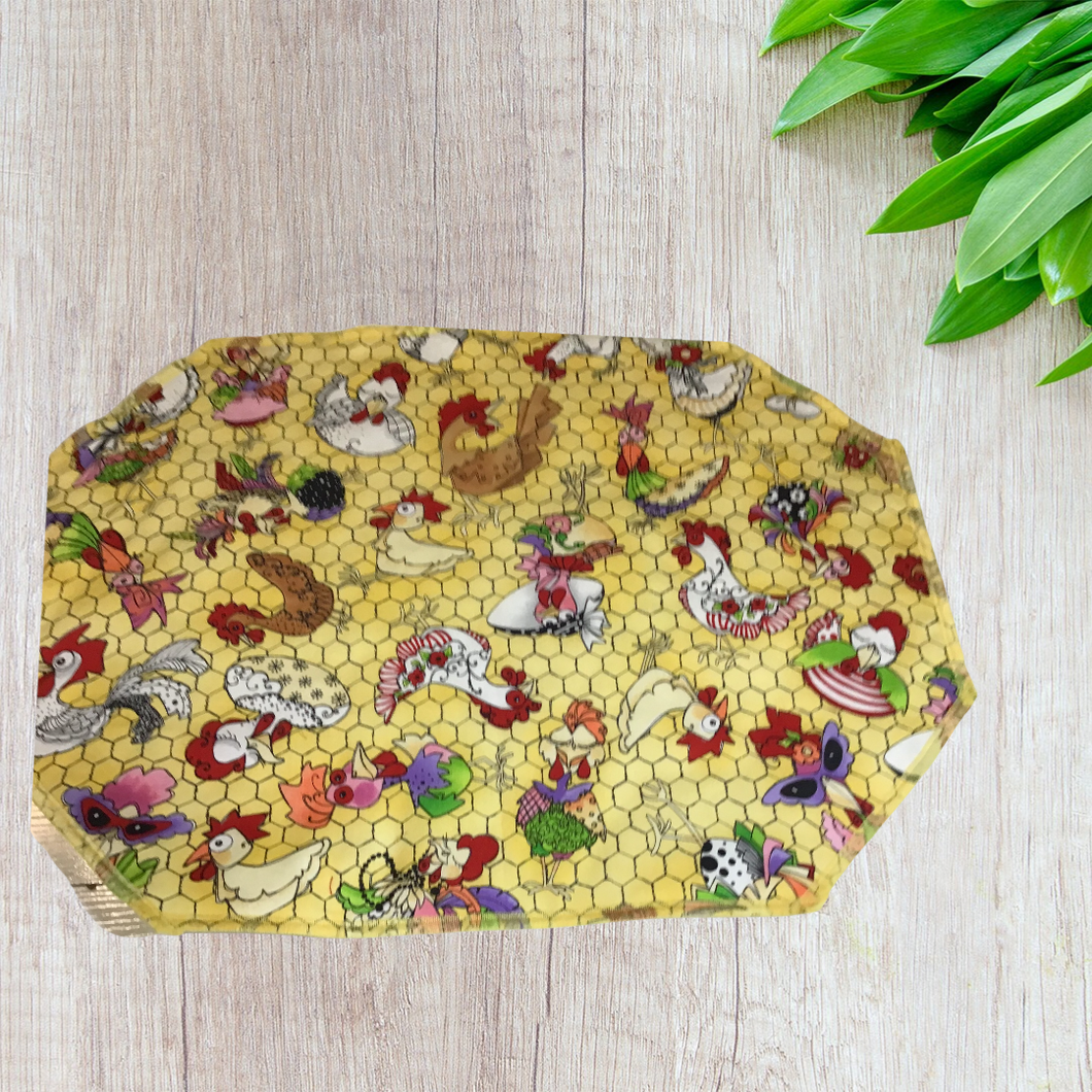 Crazy Yellow Chicken Wire Placemat Sets