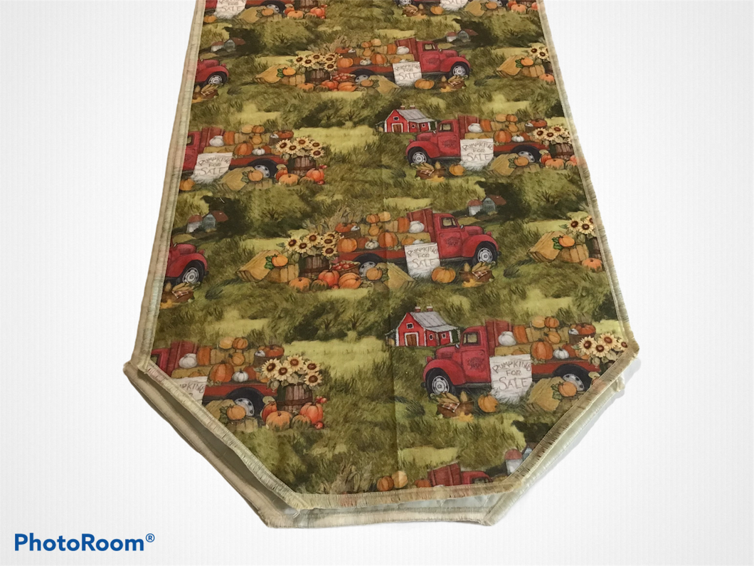 Red Truck and Pumpkin Table Runners