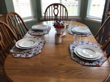Load image into Gallery viewer, Patriotic Red White and Blue Stars and Stripes Placemat Sets
