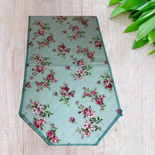 Load image into Gallery viewer, Pink Flowers on Green with Polka Dots
