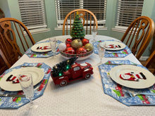 Load image into Gallery viewer, Red Trucks with Blue Background Placemat Sets
