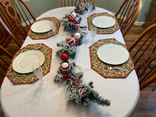 Load image into Gallery viewer, Red Ribbon and Holly Placemat Sets
