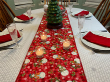 Load image into Gallery viewer, Snowmen in Red Table Runners
