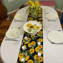 Load image into Gallery viewer, Sunflowers with black background Table Runners
