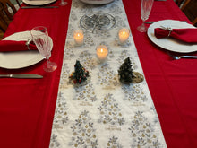 Load image into Gallery viewer, Silver and Gold Merry Christmas Table Runner
