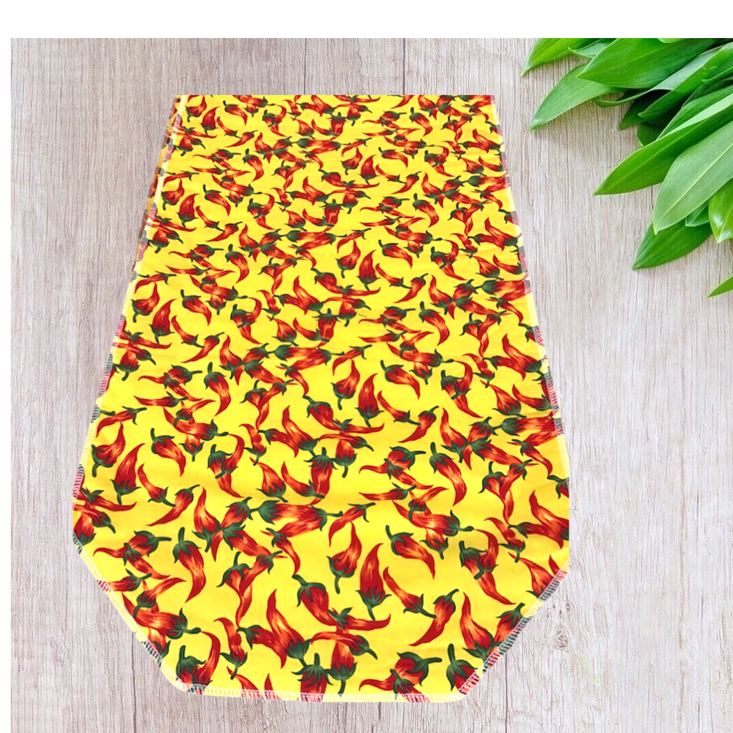 Chili Peppers in Yellow Table Runners